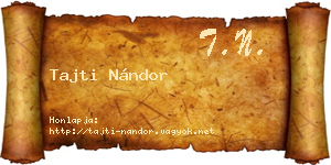 Tajti Nándor névjegykártya